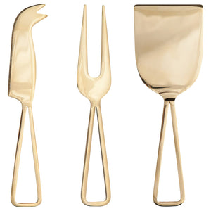 S/3 Gold Cheese Knives