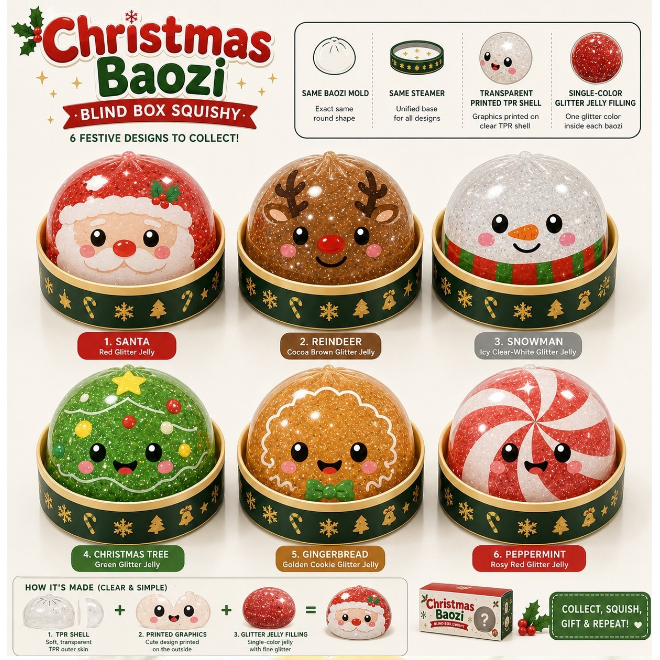 Himore Studio - Christmas Stress Relief Squishy Toy: Christmas edition [snowman]