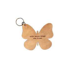 Leather Butterfly Keychain