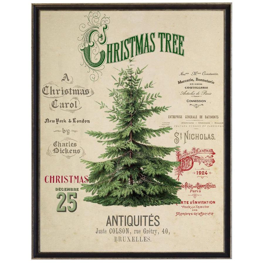 Vintage Christmas Tree Bookplate | 12" x 16"
