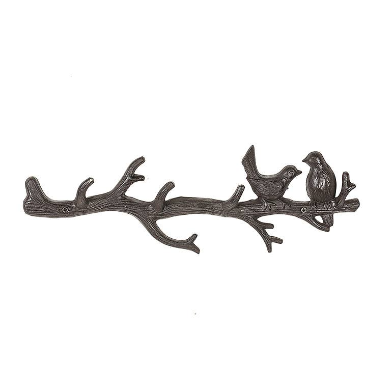 Birds/Branch Hook-Dk Brn-17"L-1527