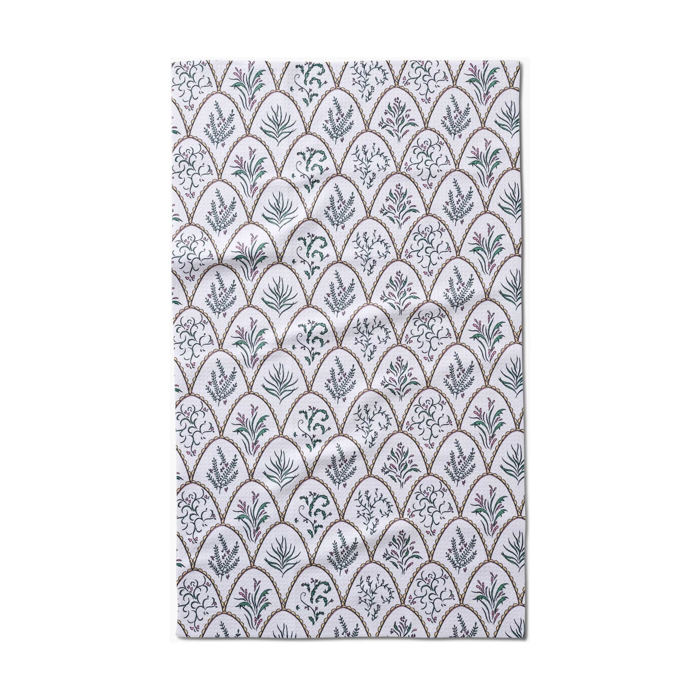 Geometry - Floral Scallops Tea Towel