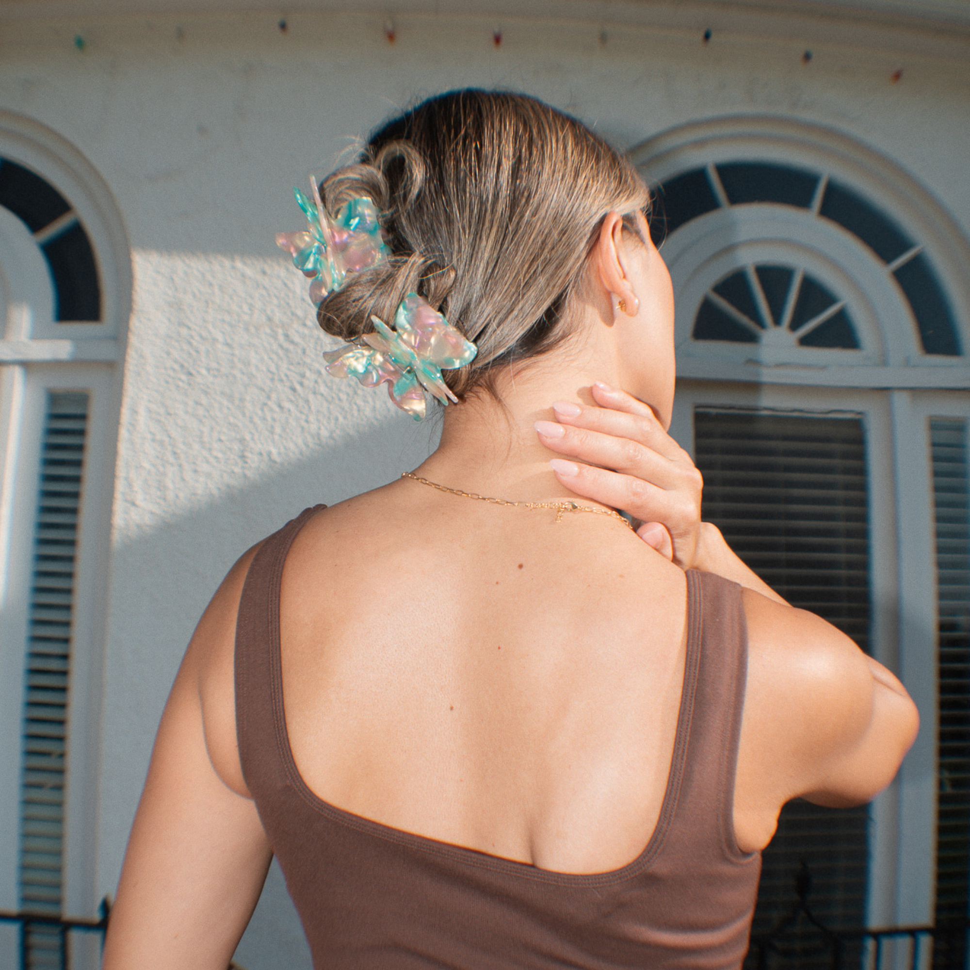 Flutter Butterfly Hair Claw Clip | Mossy Pink
