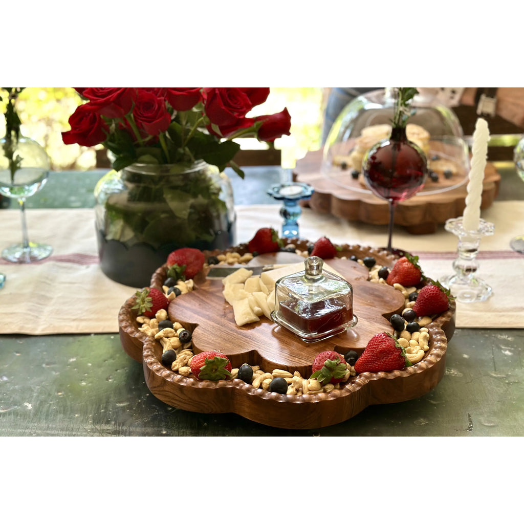 Vintage English Scalloped Bread Board Lazy Susan