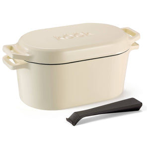 Black Enameled Cast Iron Dutch Oven w/Lid | 3.4 Qt