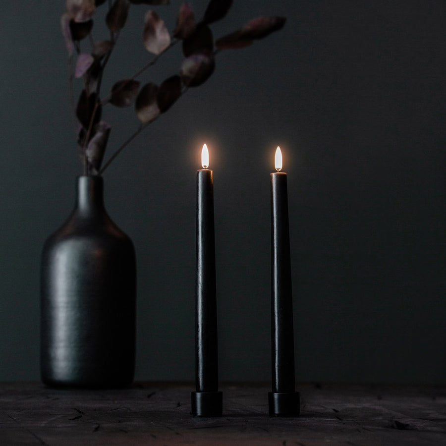 Uyuni Taper Candles - 1" x 11" - Black | TWO PACK