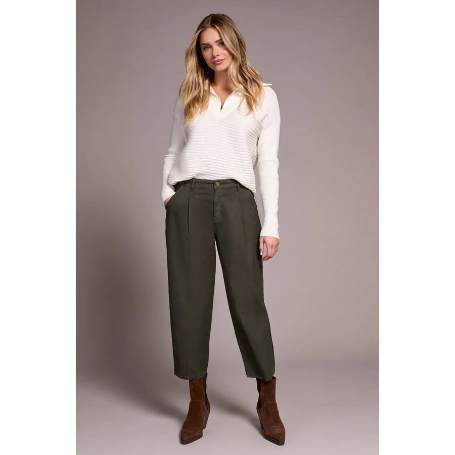Audrey Mid Rise Girlfriend Barrel Crop Jeans | Spruce