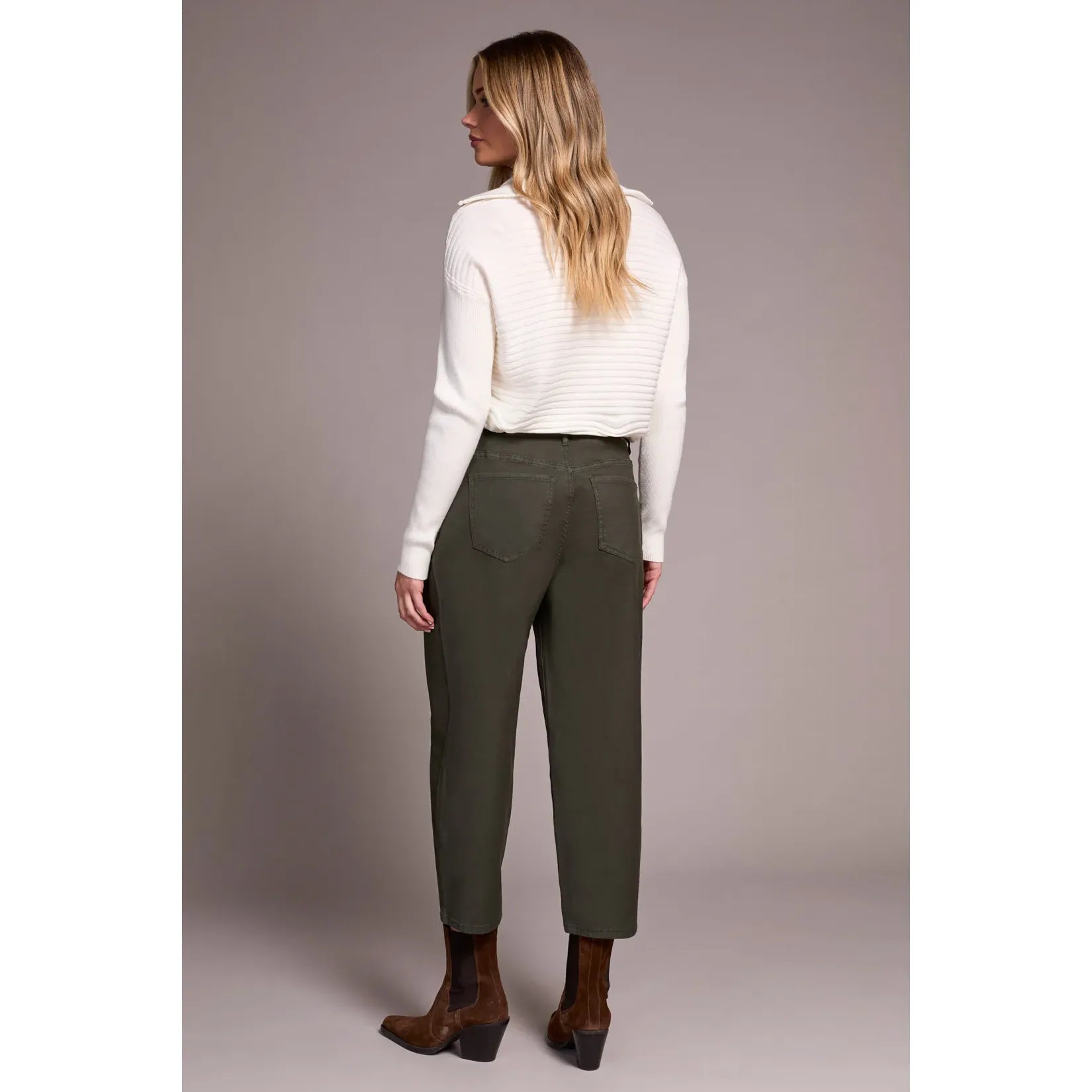 Audrey Mid Rise Girlfriend Barrel Crop Jeans | Spruce