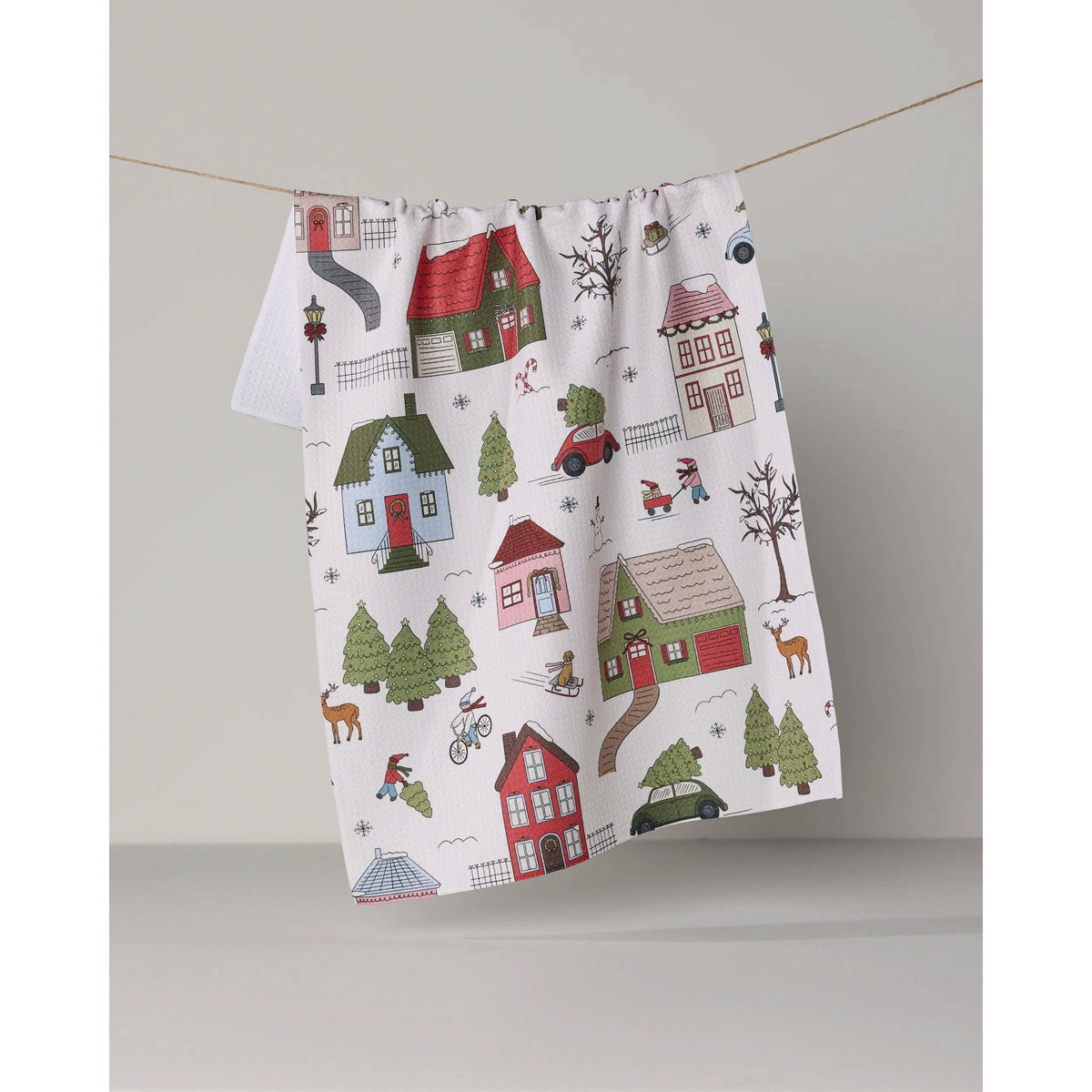 Geometry - Winter Village Tea Towel
