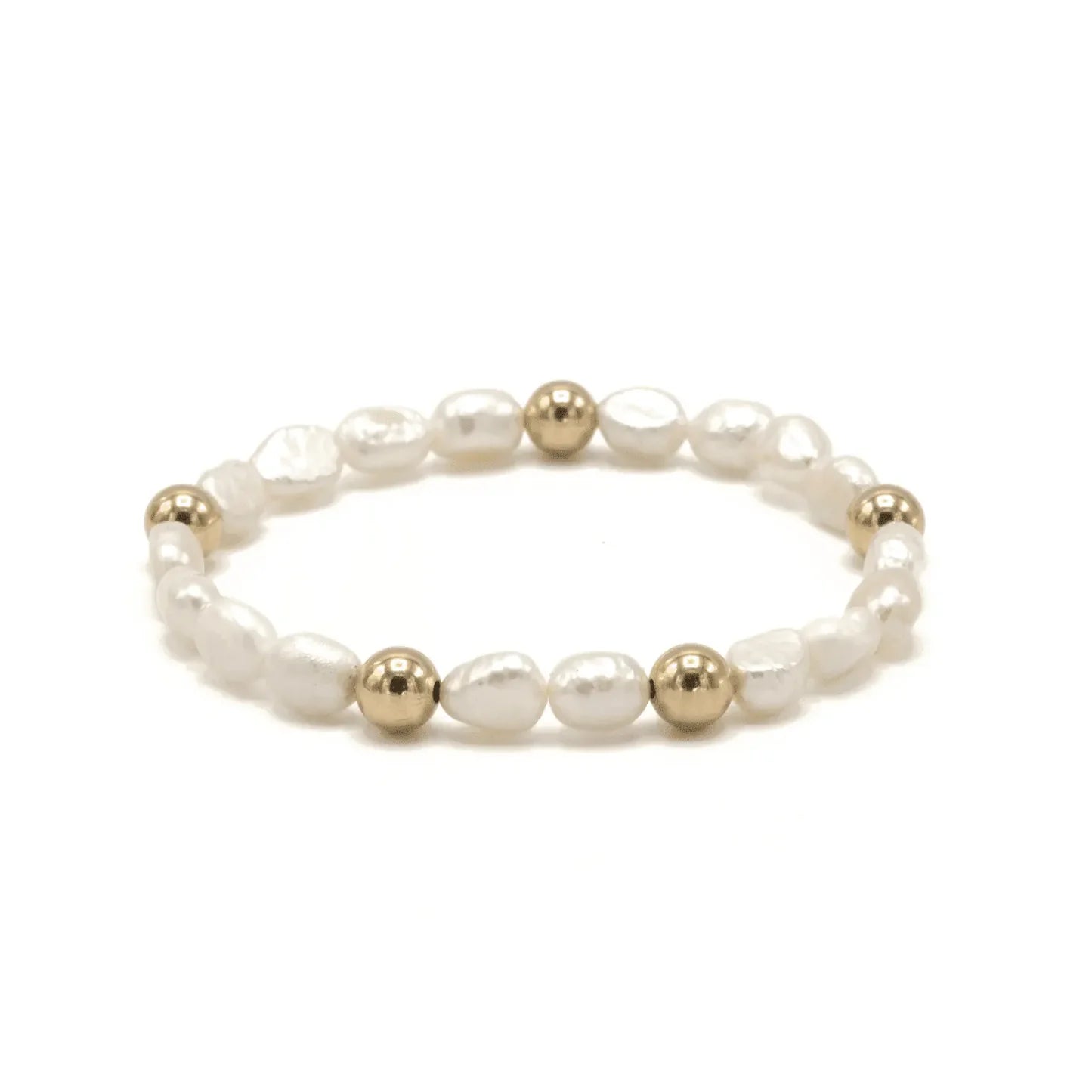 Baroque Pearl Statement Bracelet w/6mm 14k Gold-Filled Beads