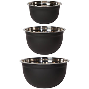 S/3 Steel Mixing Bowls | Matte Black