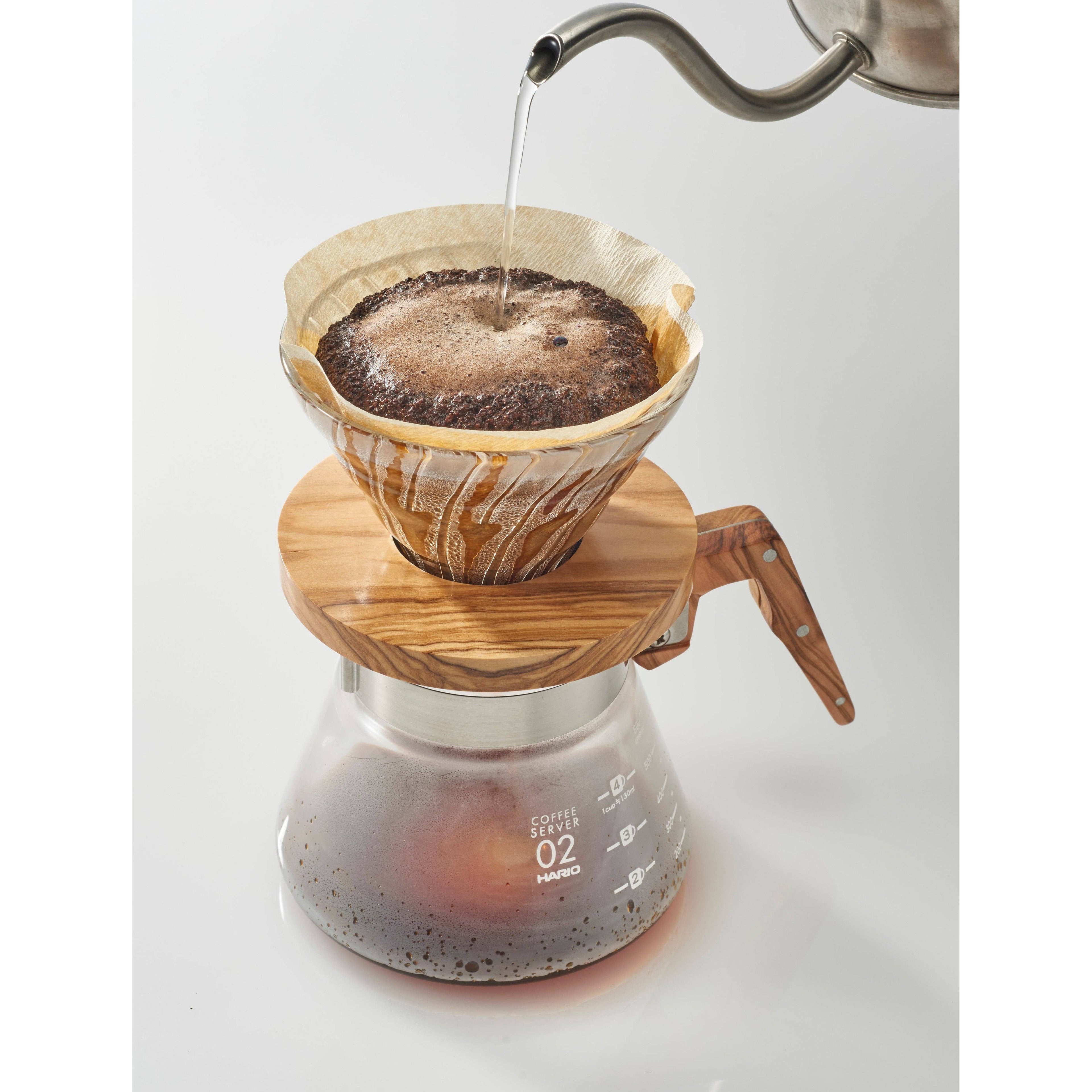 V60 Glass Coffee Dripper 02 | Olive Wood (Holder)