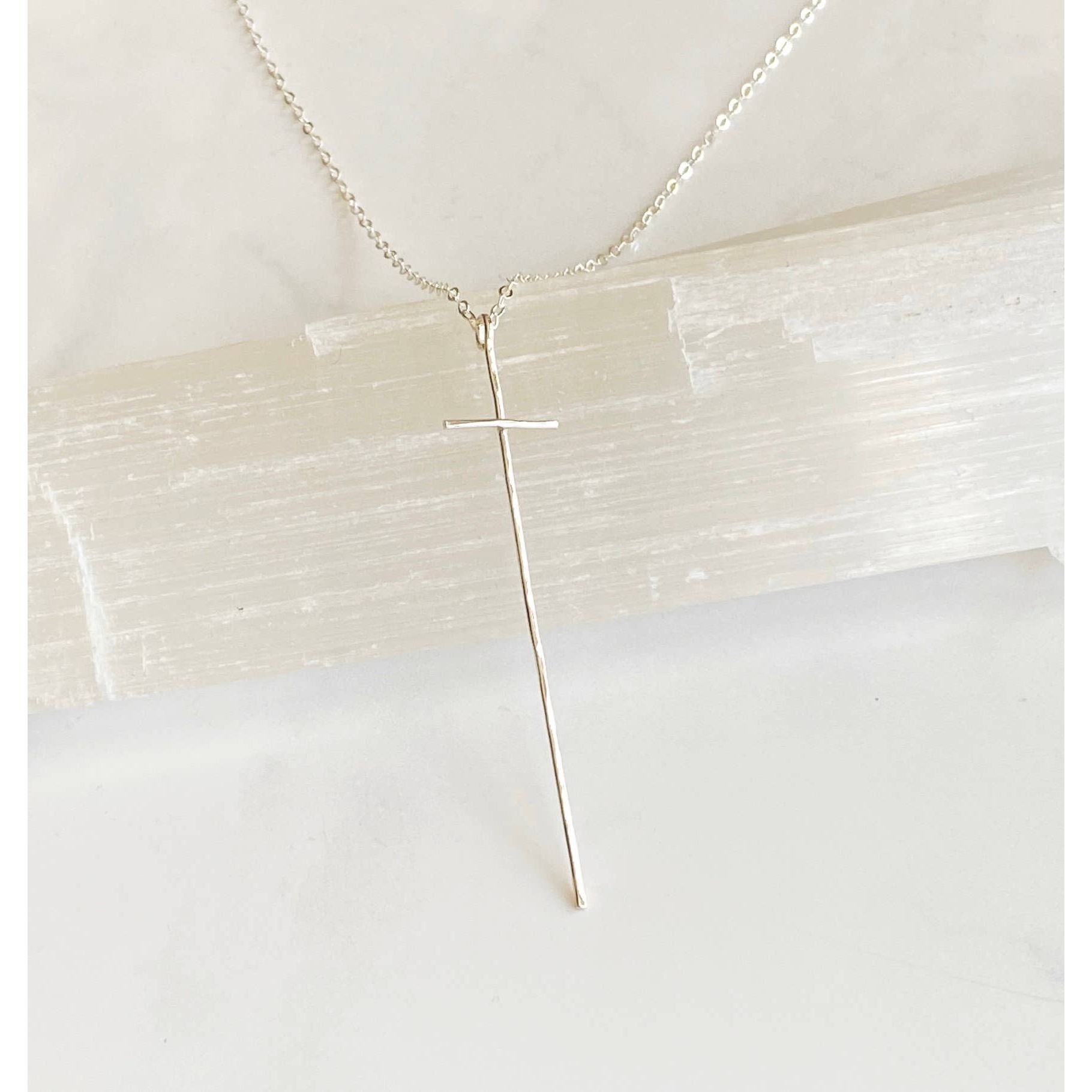 Modern Cross Necklace | Sterling Silver