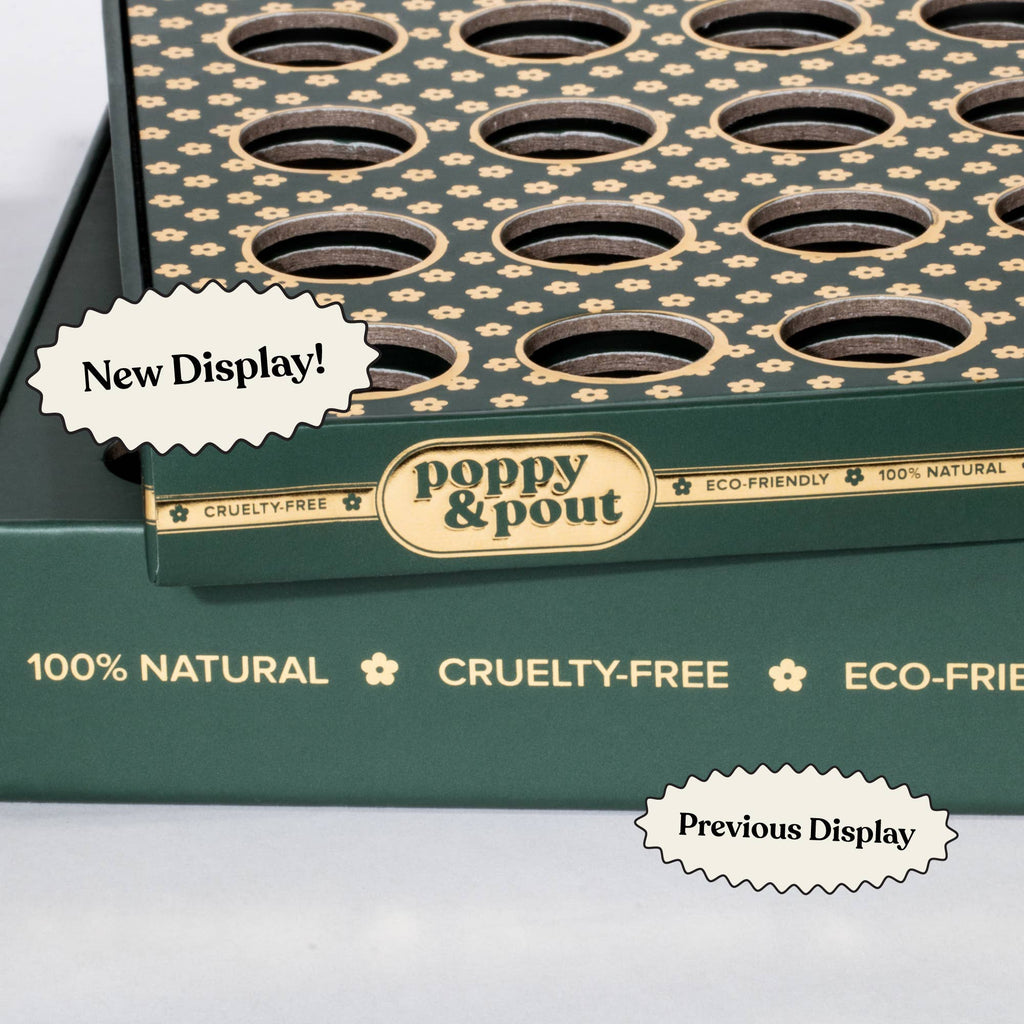 Poppy & Pout Product Display | 20 Lip Balm Tray - Green