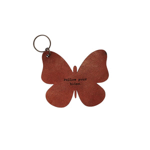 Leather Butterfly Keychain