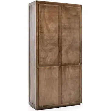 Bradley Oak Wood Tall Cabinet | Cocoa Brown