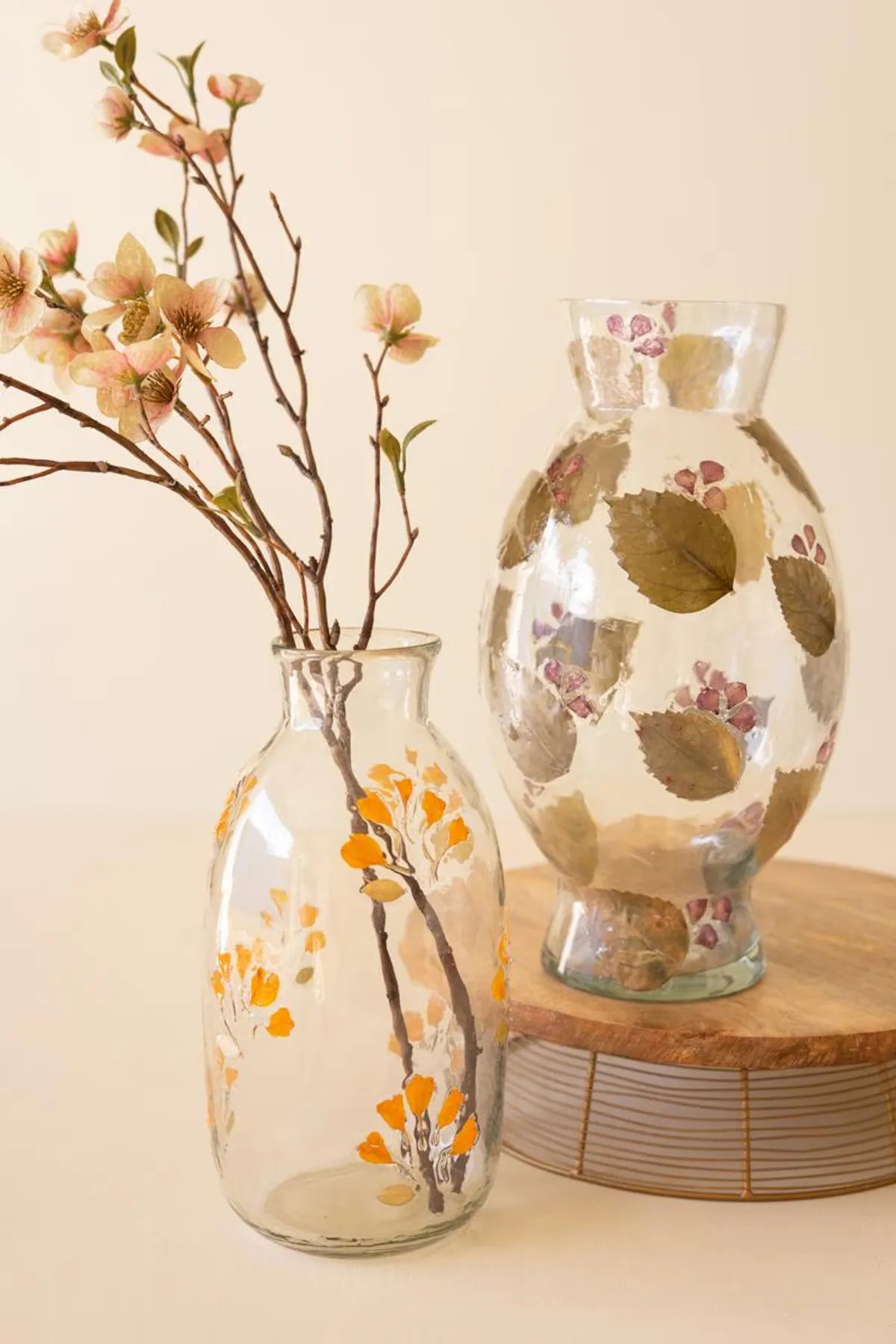 Pressed Botanical Glass Vase