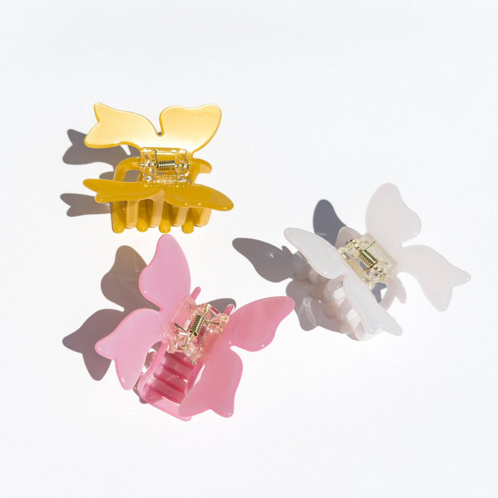 Butterfly Bow Hair Claw Clip | White