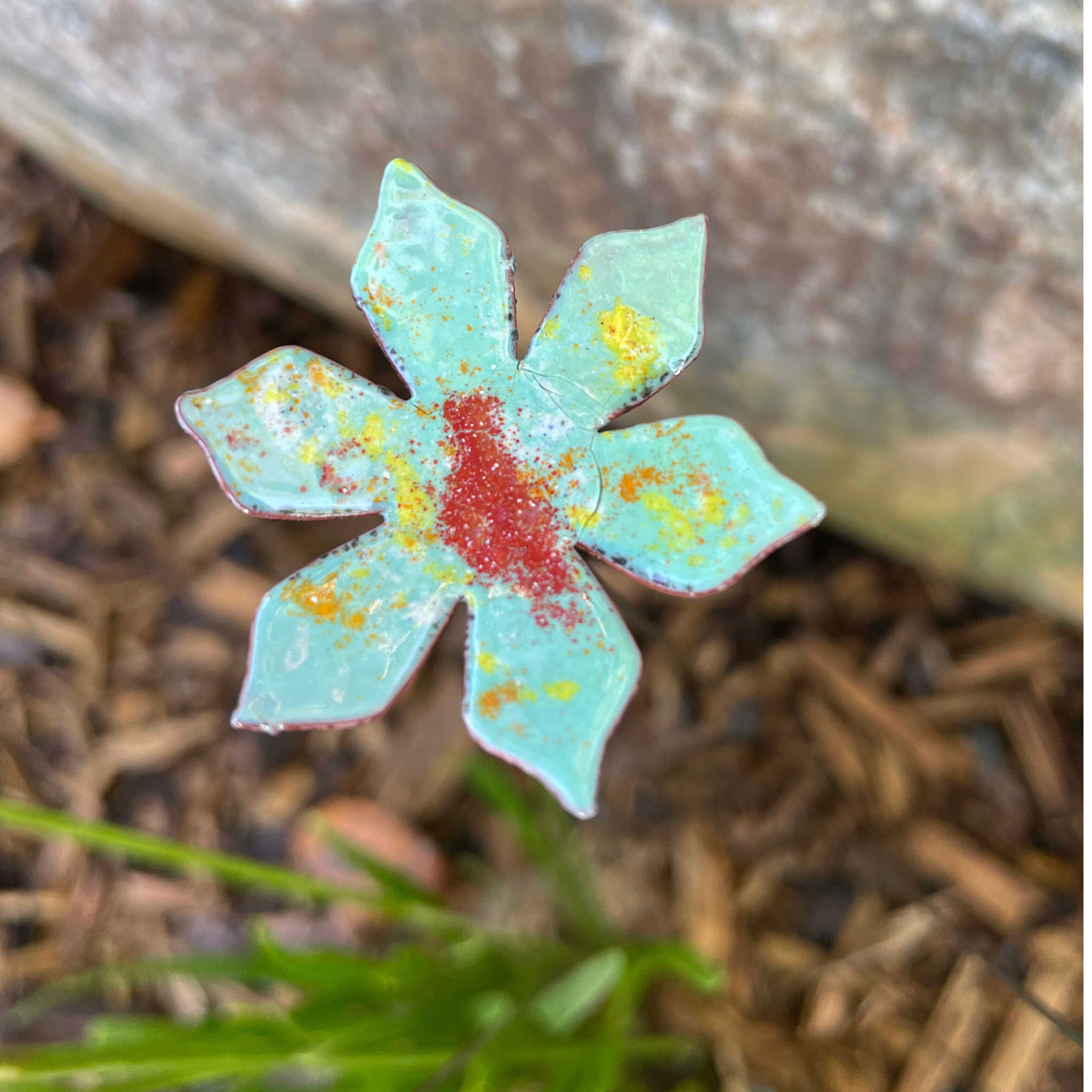 Copper Enamel Flower | Medium