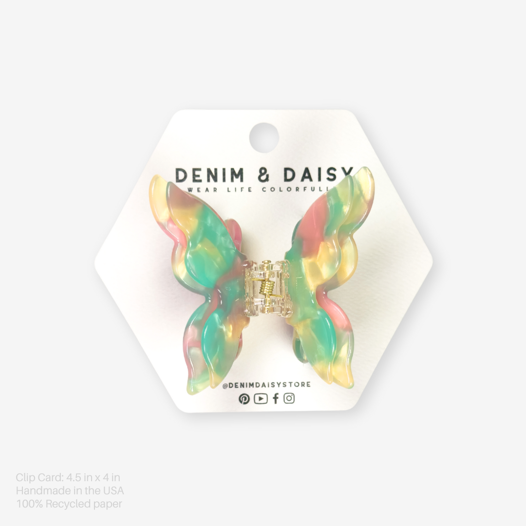 Flutter Butterfly Hair Claw Clip | Mossy Pink