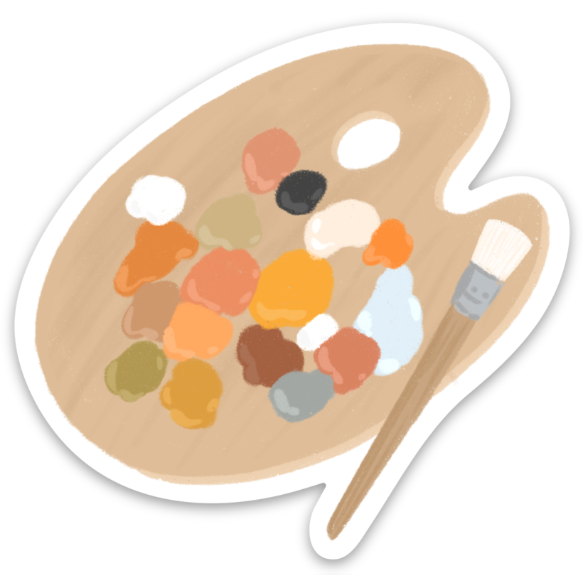 Paint Palette Sticker, 2.75x2.25in