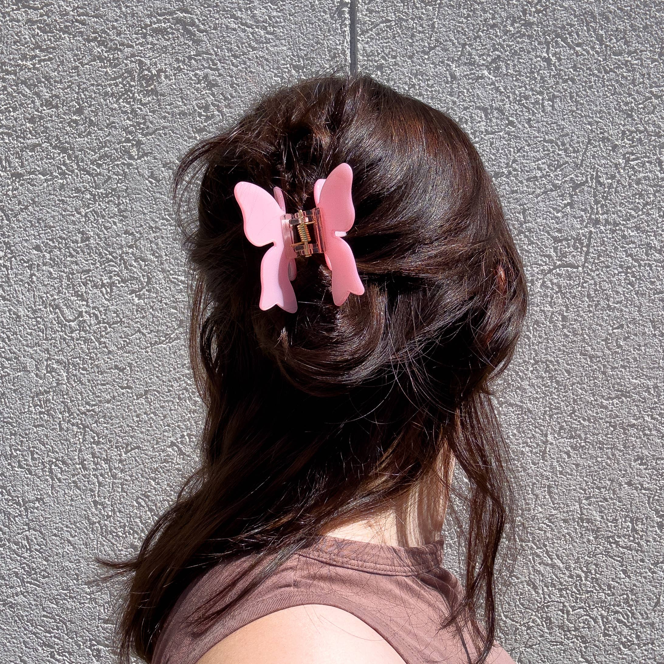Butterfly Bow Hair Claw Clip | Pink