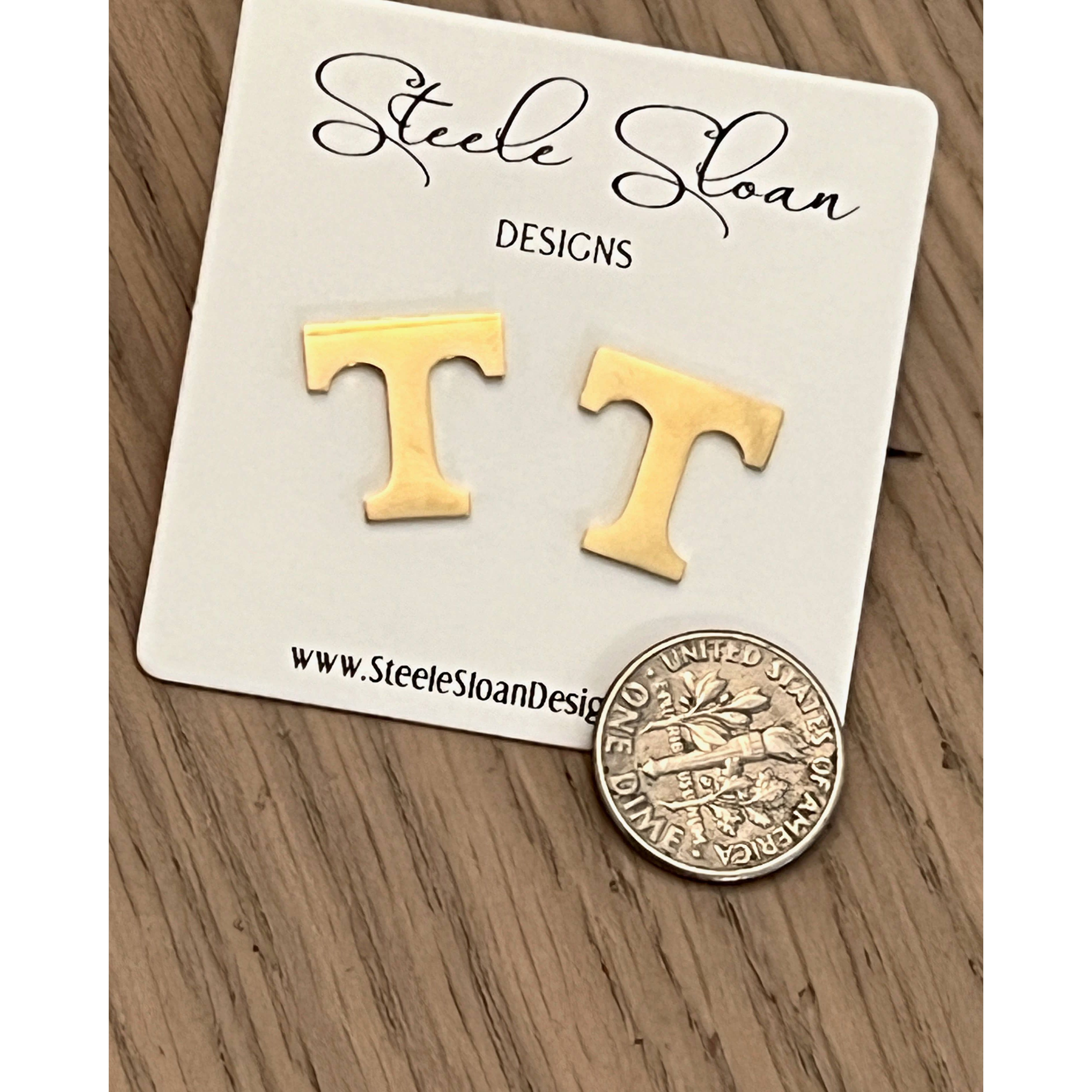 University of Tennessee  T Earrings  