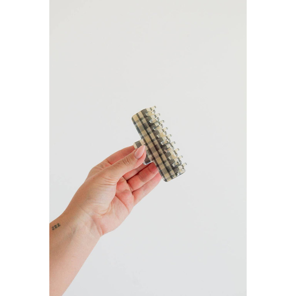 Claw Clip | Gingham Brown
