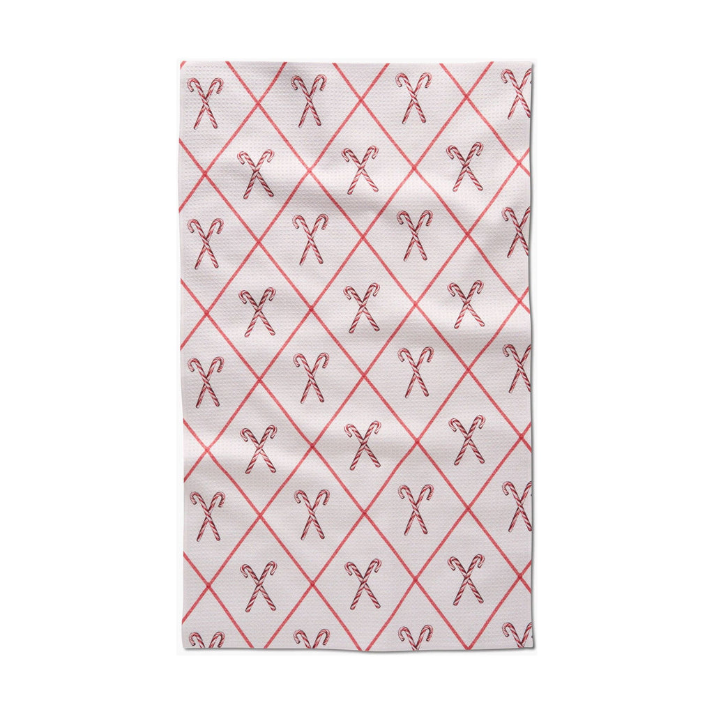 Geometry - Festive Candy Canes Tea Towel