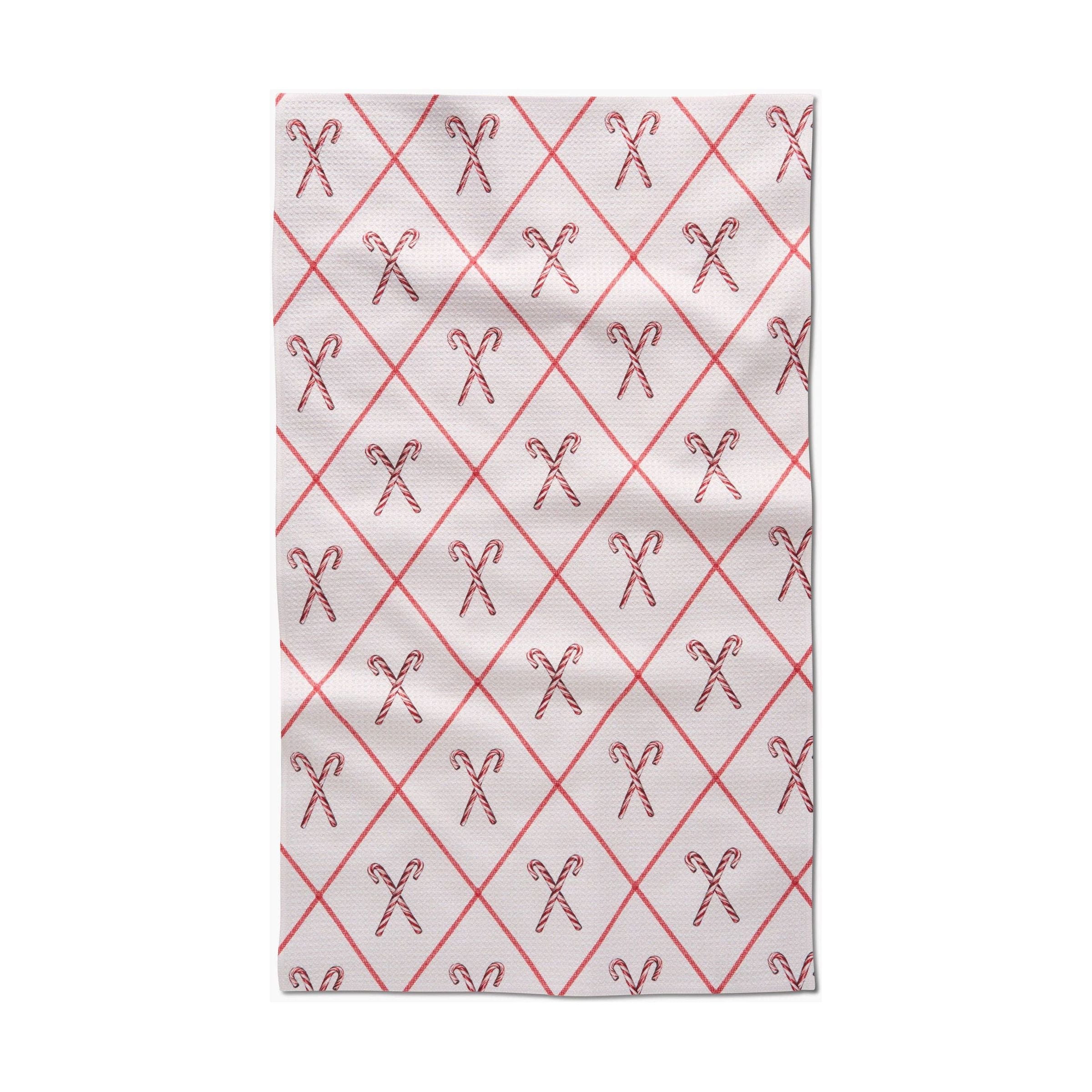 Geometry - Festive Candy Canes Tea Towel