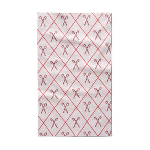 Geometry - Festive Candy Canes Tea Towel