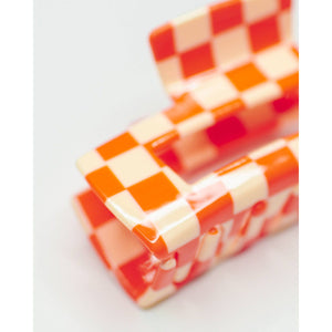 Checker Hair Claw | Orange