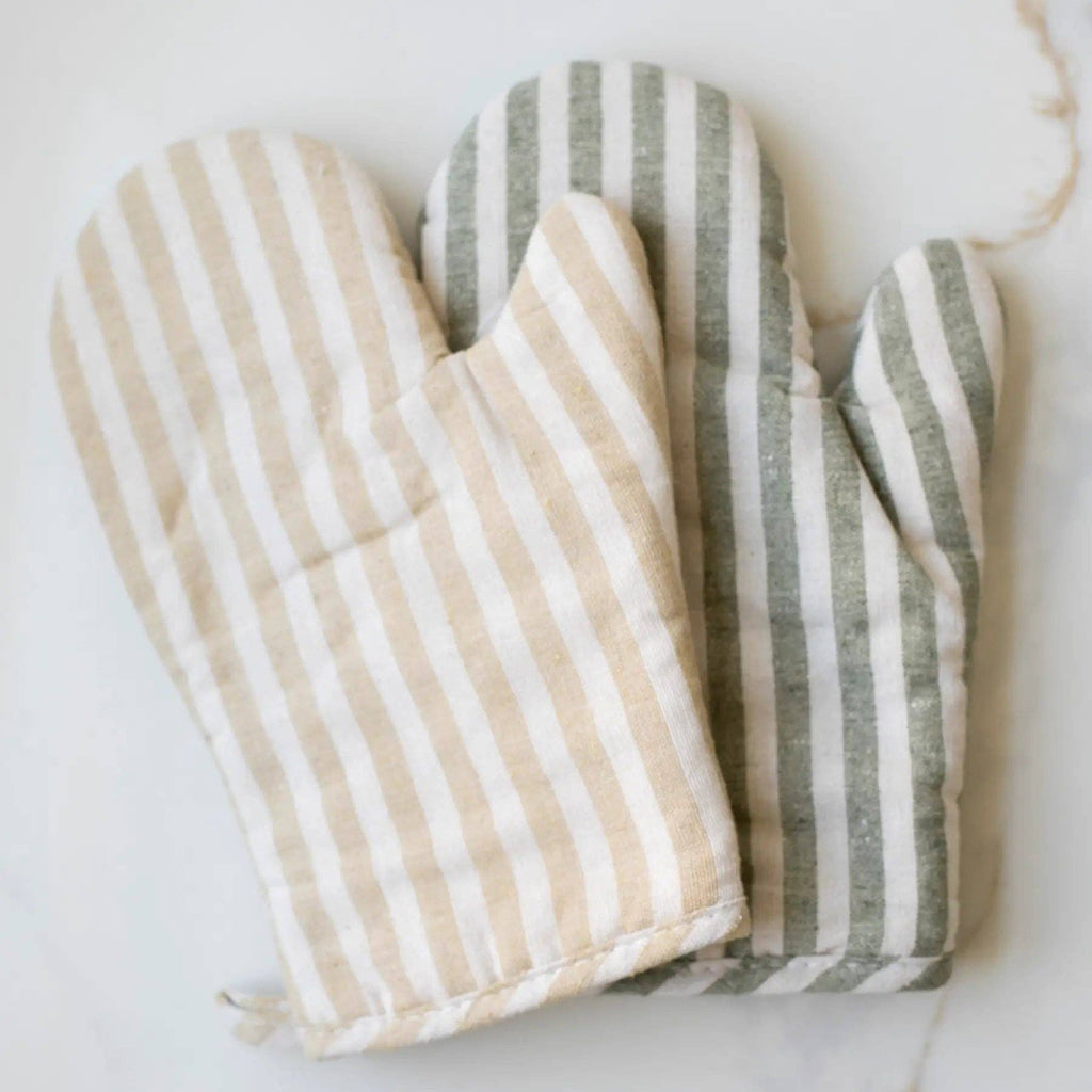 Oven Mitt | Green Stripe