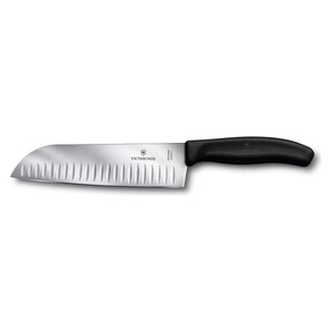 Santoku Knife |  7" Granton Blade | Black