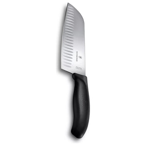 Santoku Knife |  7" Granton Blade | Black