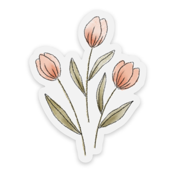 Clear Dutch Tulips Sticker