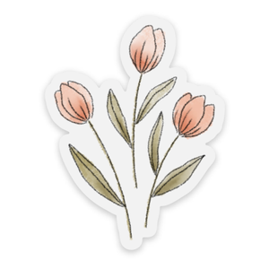 Clear Dutch Tulips Sticker 2.5x1.75in