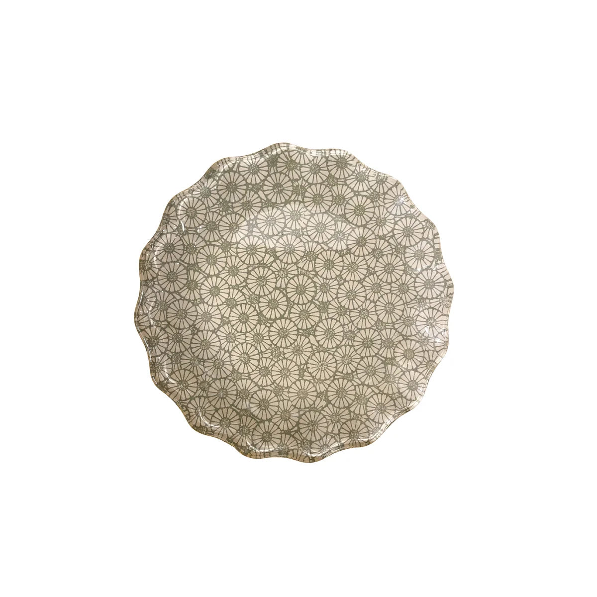 Scalloped Round Decoupage Plate