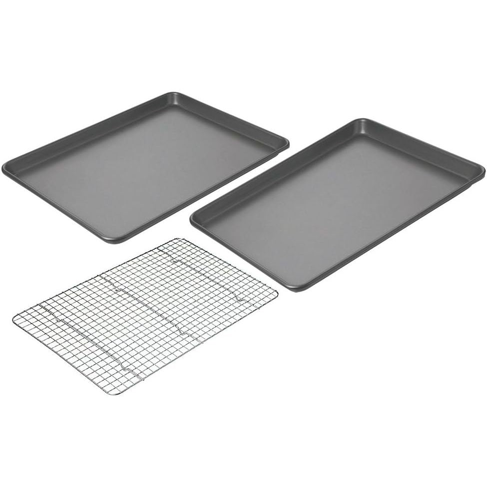 Chicago Metallic Professional Baking Sheet Set w/Cooling Rack - Thumbnail 3