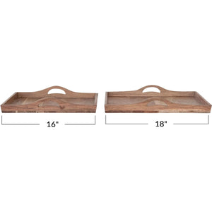 Wood Tray w/Handles | Natural