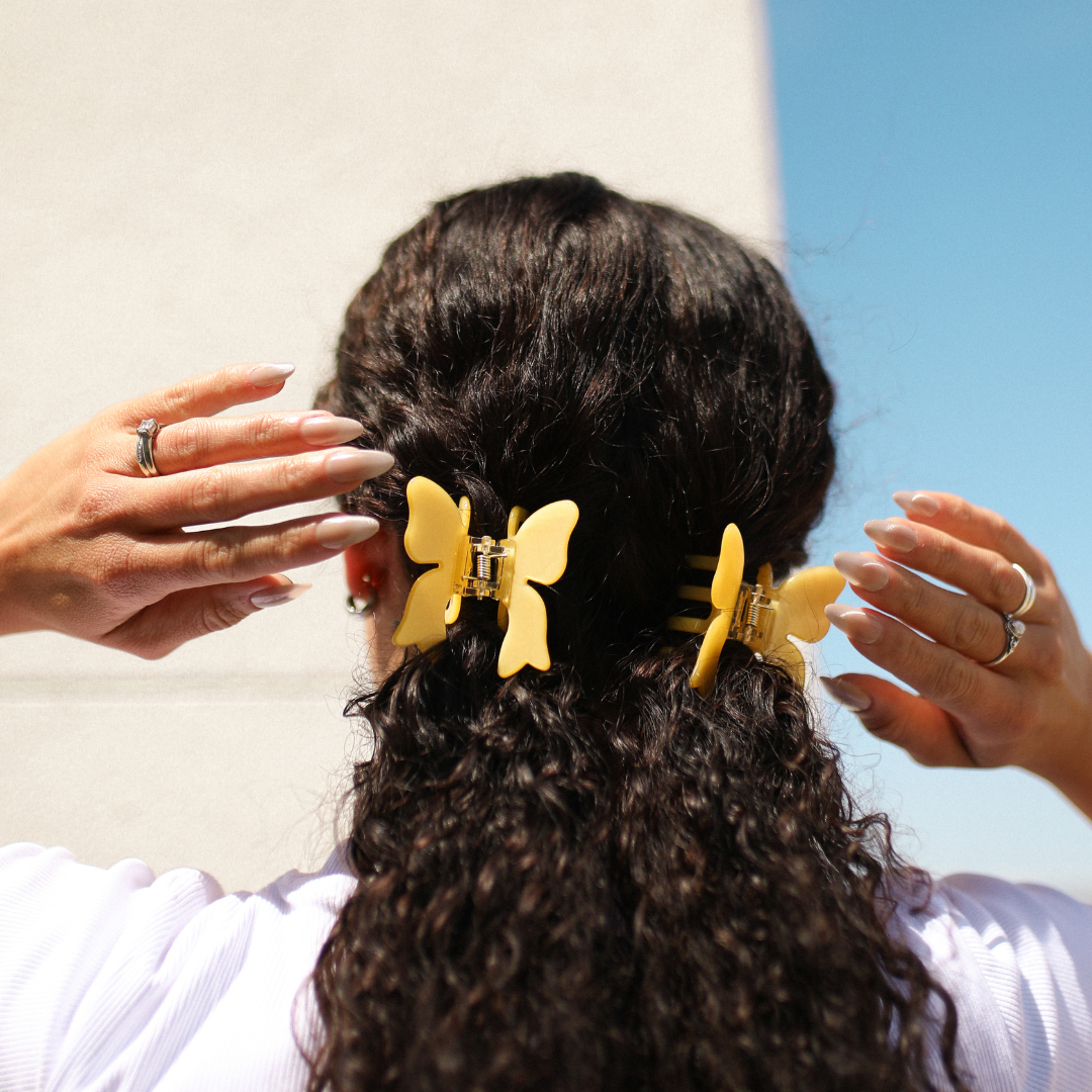Butterfly Bow Hair Claw Clip | Yellow