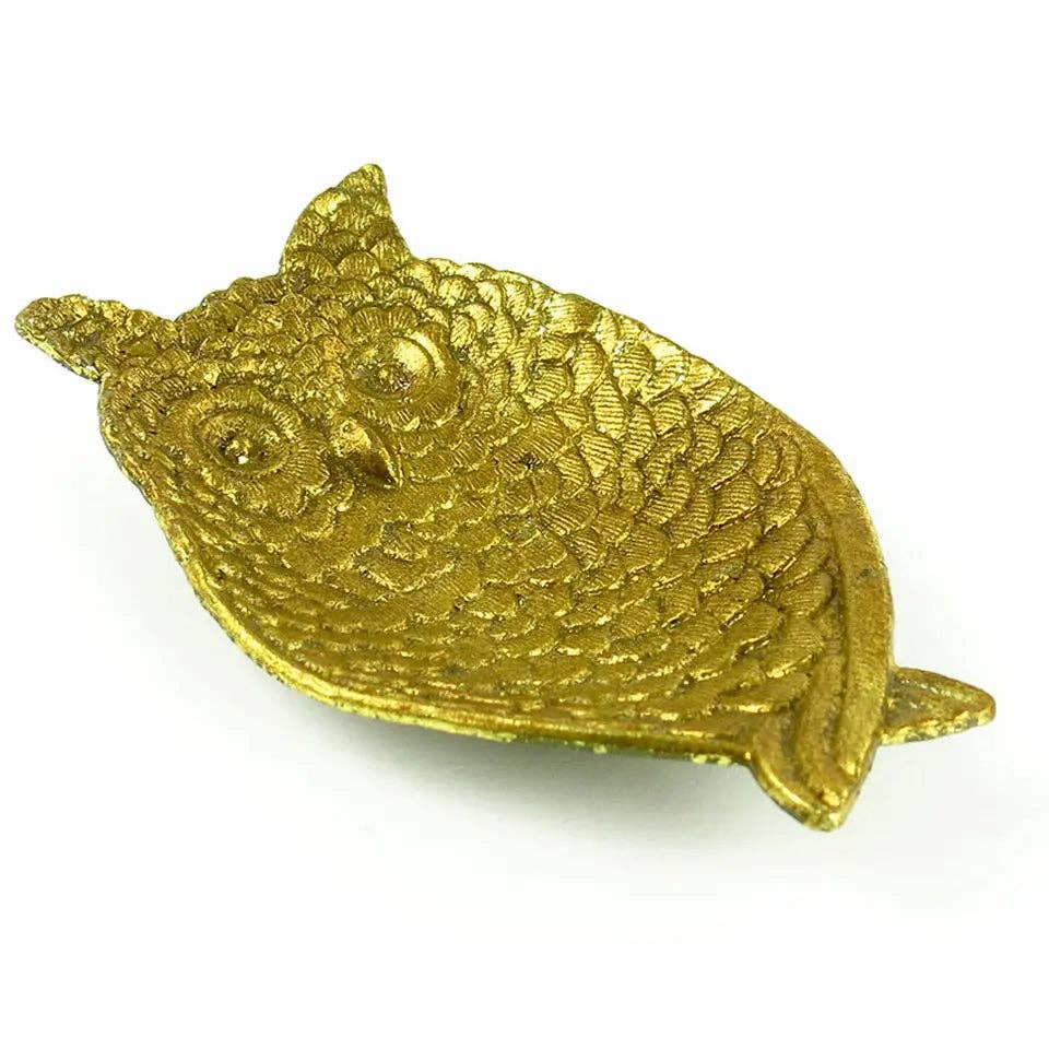 Pewter Owl Jewelry/Coin Tray | Gold
