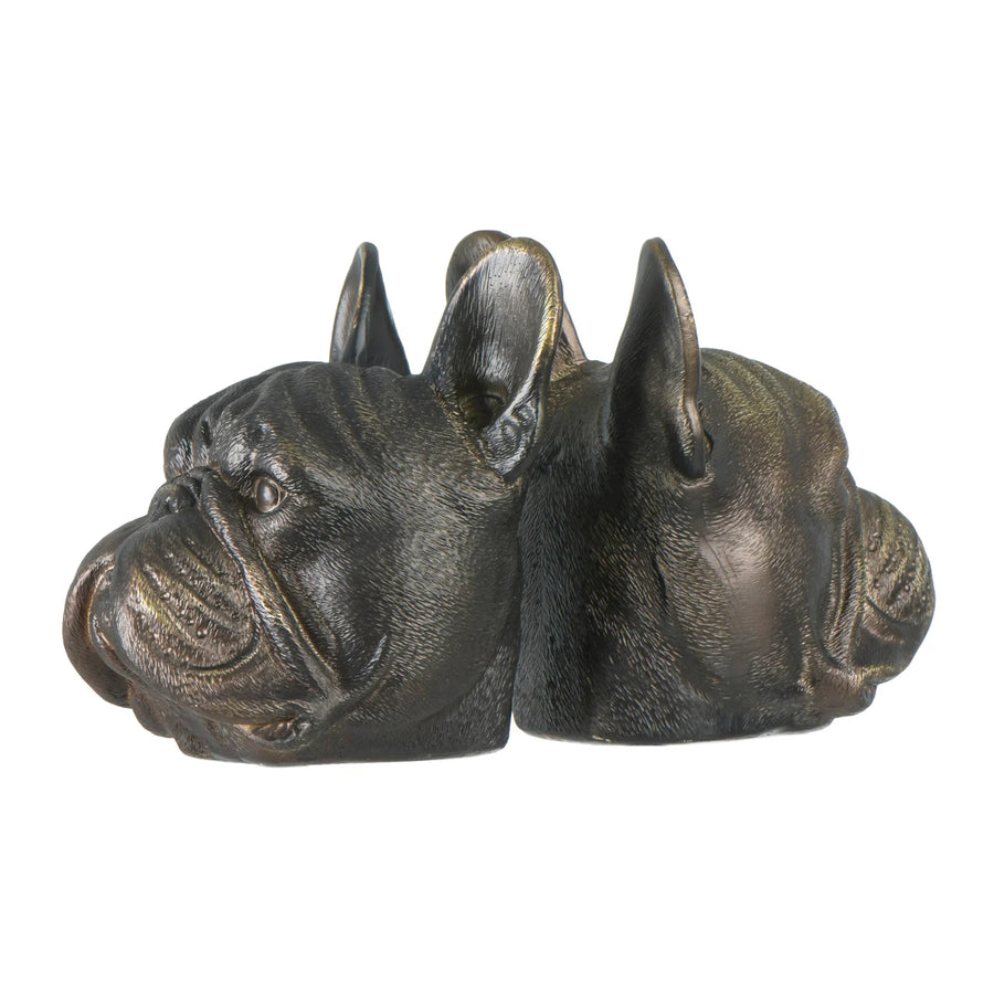 S/2 French Bulldog Head Bookends