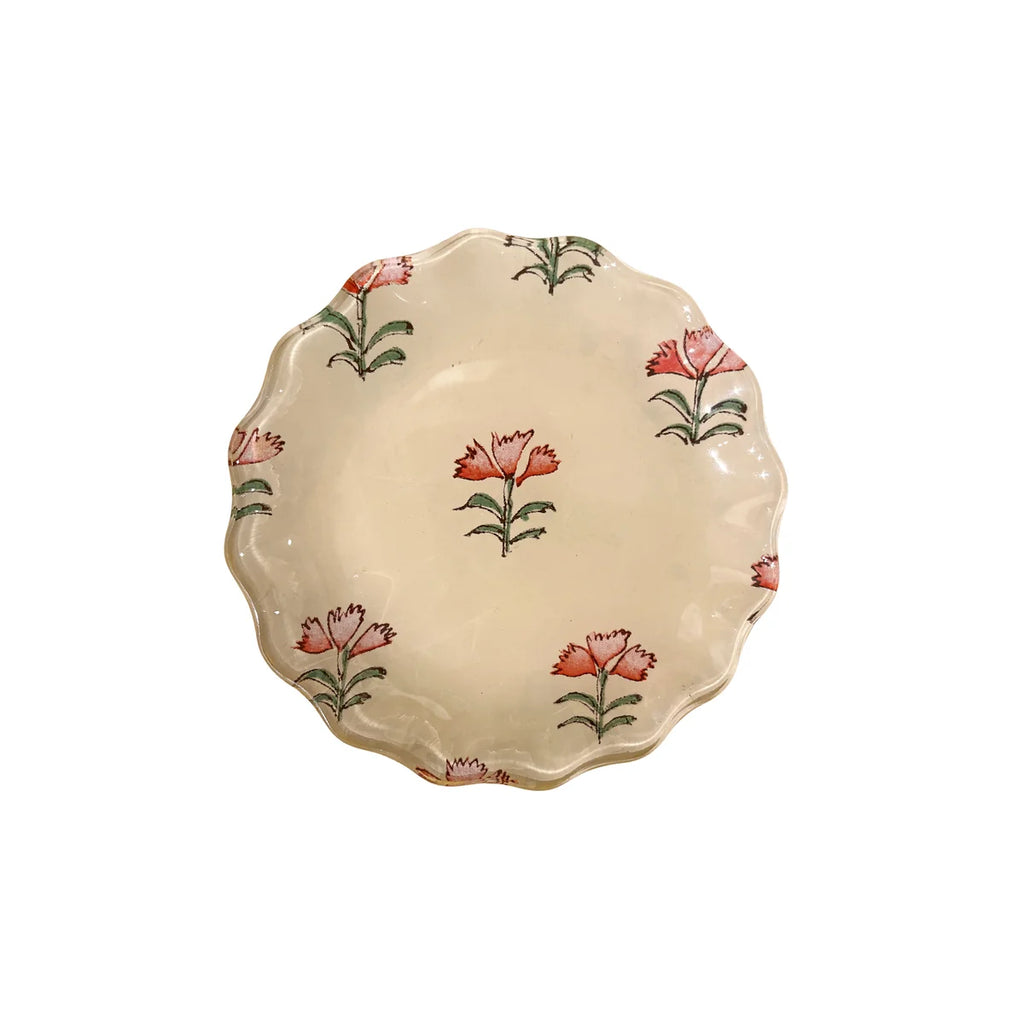 Scalloped Round Decoupage Plate
