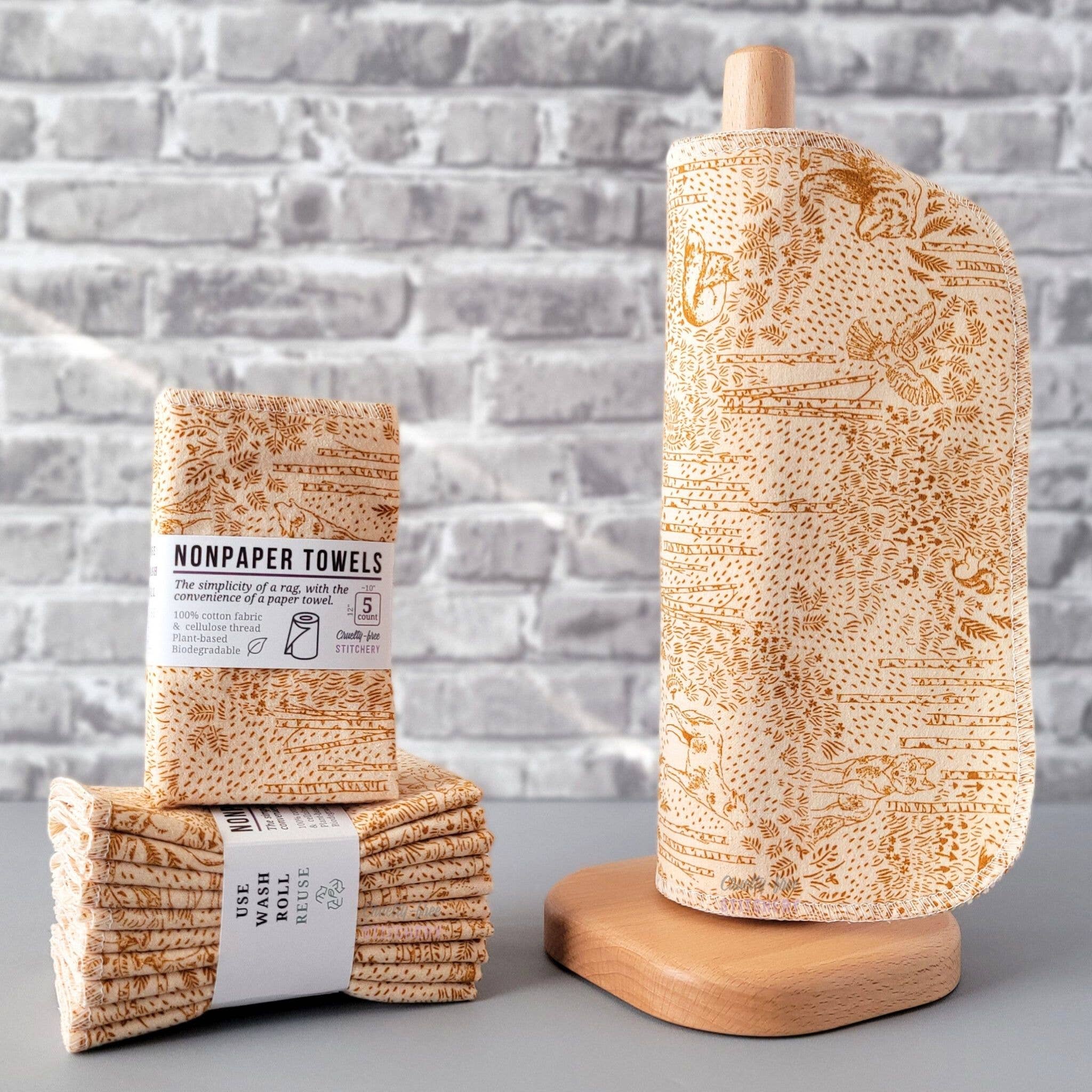 Cruelty-Free Stitchery - NonPaper Towels - Acorn Woodland: 10