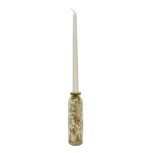 Botanical Taper Candle Holder: Curved Shape | White Blossoms