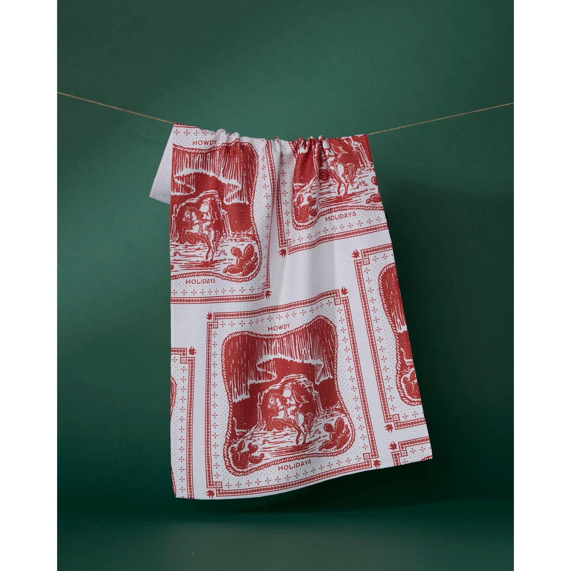 Geometry - Cowboy Christmas Tea Towel