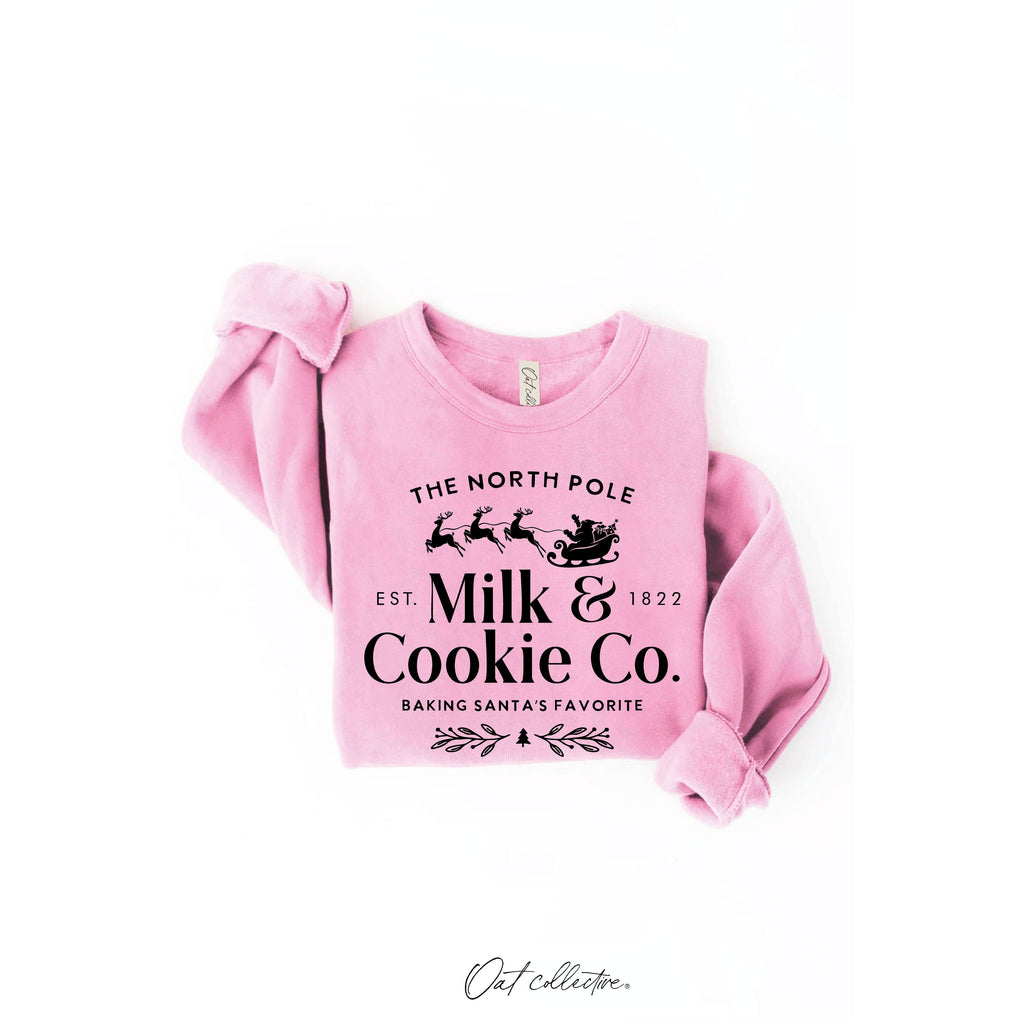 The North Pole Milk & Cookie Graphic Sweatshirt | Heather Green