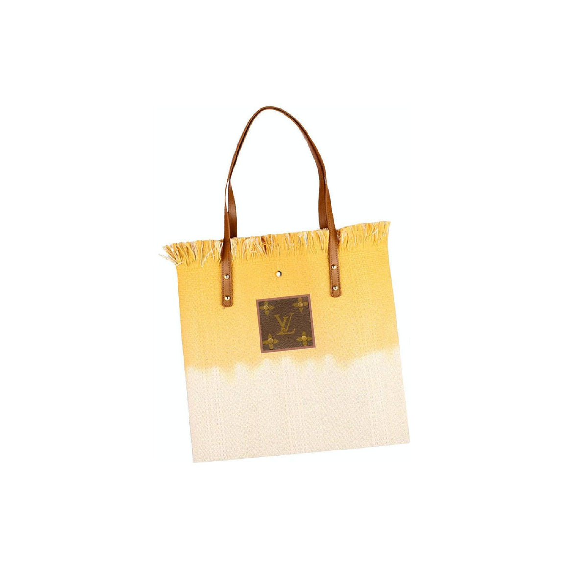 Upcycled Tie-dye Color-block Tote: Golden Yellow