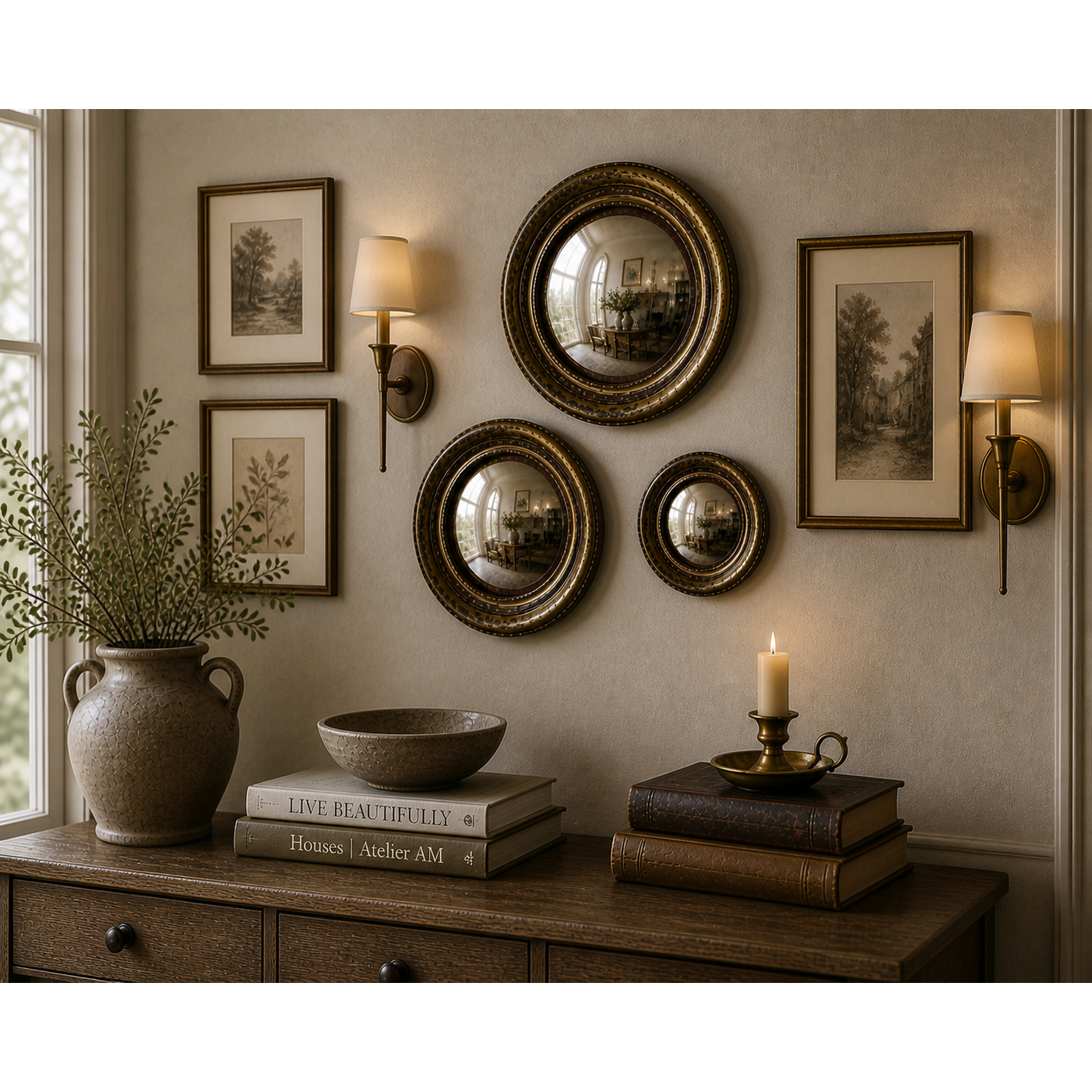 Convex Mirror | Antique Gold